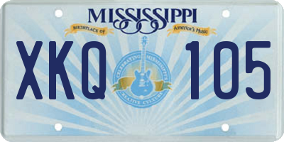 MS license plate XKQ105