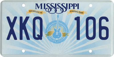 MS license plate XKQ106