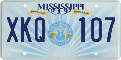 MS license plate XKQ107