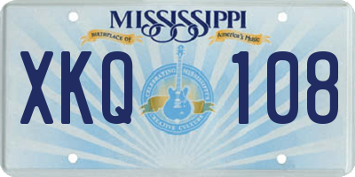MS license plate XKQ108