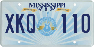 MS license plate XKQ110