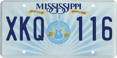 MS license plate XKQ116