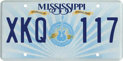 MS license plate XKQ117