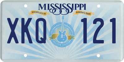 MS license plate XKQ121