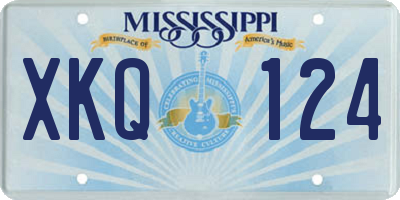 MS license plate XKQ124