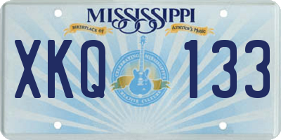 MS license plate XKQ133