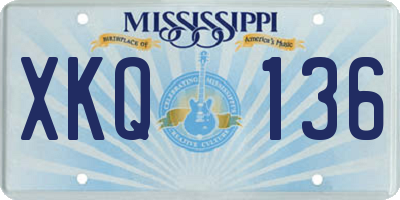MS license plate XKQ136