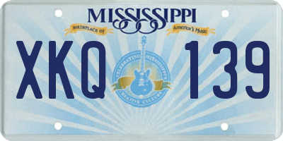 MS license plate XKQ139