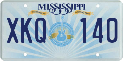 MS license plate XKQ140