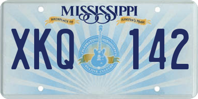 MS license plate XKQ142