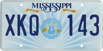MS license plate XKQ143