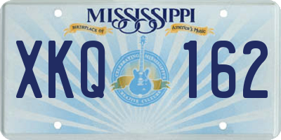 MS license plate XKQ162