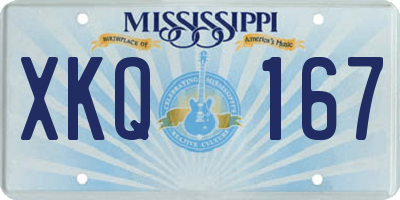 MS license plate XKQ167