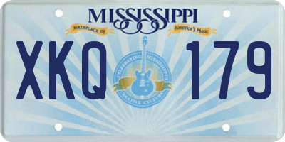 MS license plate XKQ179