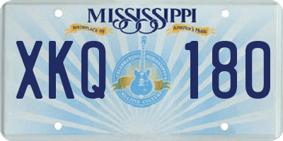MS license plate XKQ180