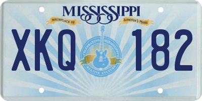 MS license plate XKQ182