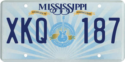 MS license plate XKQ187