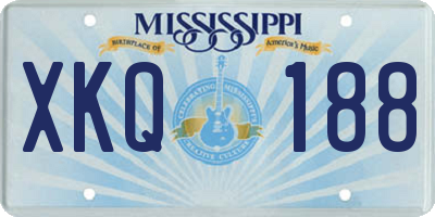 MS license plate XKQ188