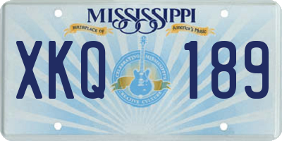 MS license plate XKQ189