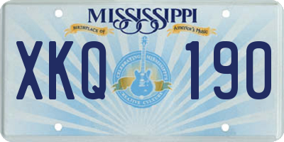 MS license plate XKQ190