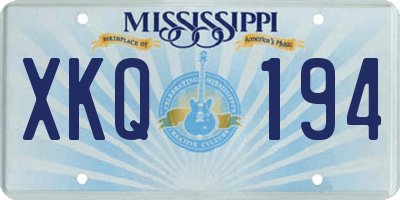 MS license plate XKQ194