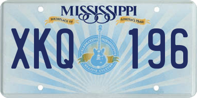 MS license plate XKQ196