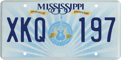 MS license plate XKQ197