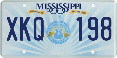 MS license plate XKQ198