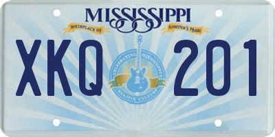 MS license plate XKQ201