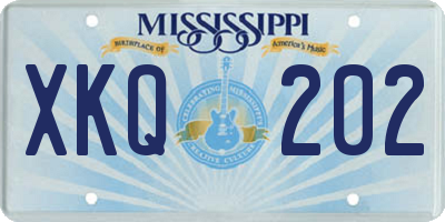 MS license plate XKQ202