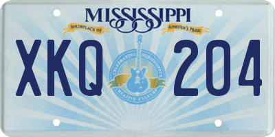 MS license plate XKQ204