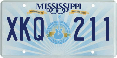 MS license plate XKQ211
