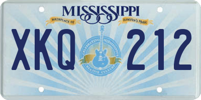 MS license plate XKQ212