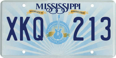 MS license plate XKQ213