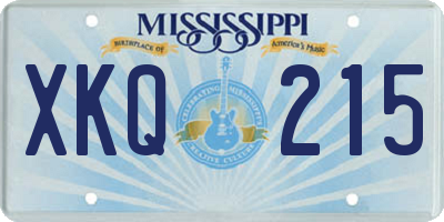 MS license plate XKQ215