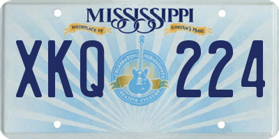 MS license plate XKQ224