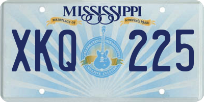 MS license plate XKQ225