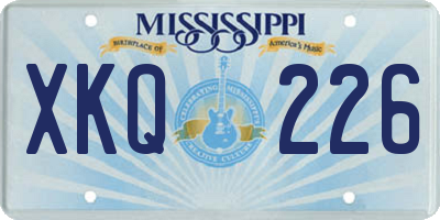 MS license plate XKQ226