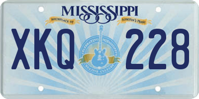 MS license plate XKQ228