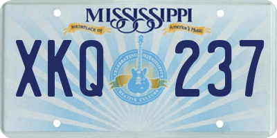 MS license plate XKQ237