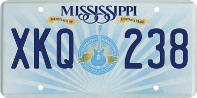 MS license plate XKQ238