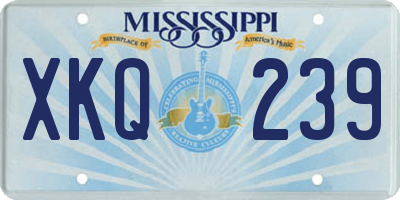 MS license plate XKQ239