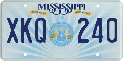 MS license plate XKQ240
