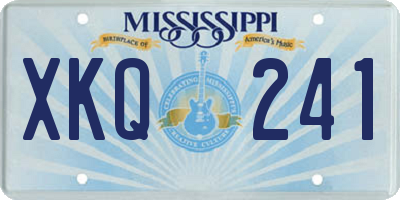 MS license plate XKQ241
