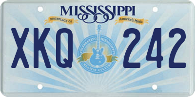 MS license plate XKQ242