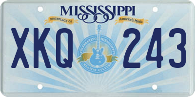 MS license plate XKQ243