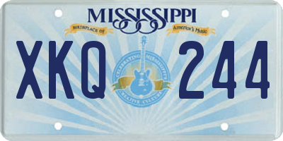 MS license plate XKQ244