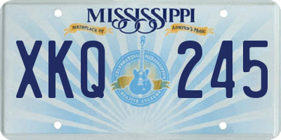 MS license plate XKQ245