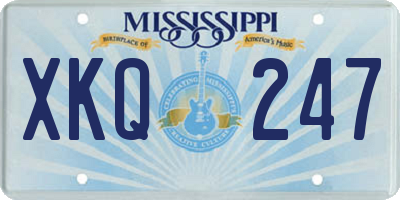 MS license plate XKQ247