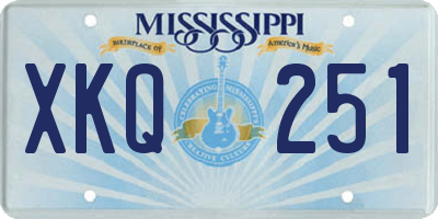 MS license plate XKQ251